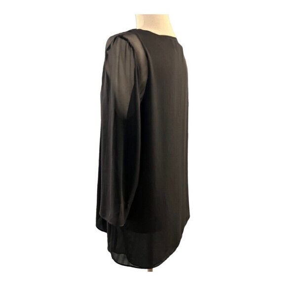 Lola & Sophie Womens Sheer Sleeve Blouse~Size M~Black Tunic Silk Top~L12 22 - Picture 6 of 12